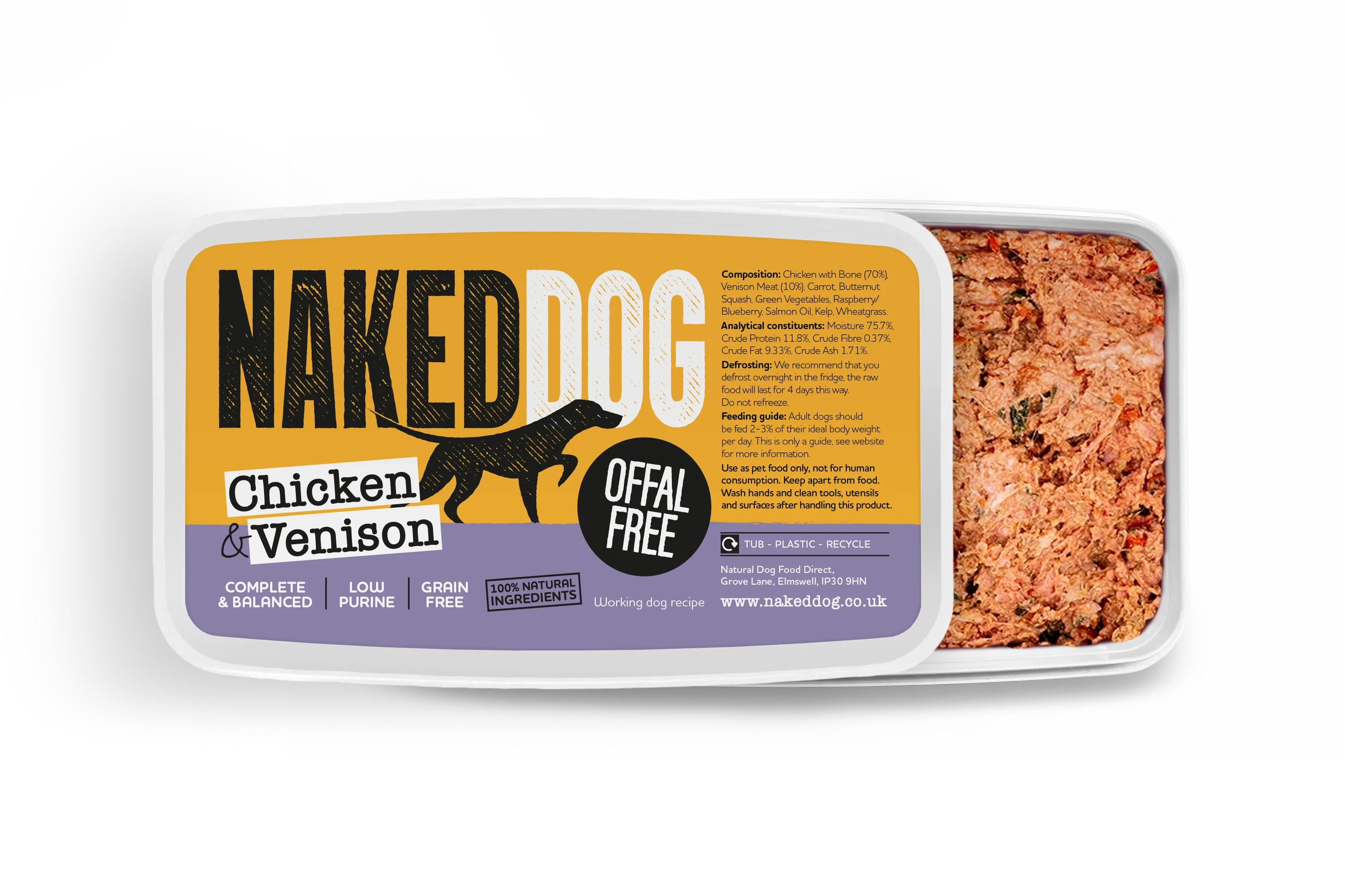 NAKEDDOG Offal Free Chicken & Venison 500g