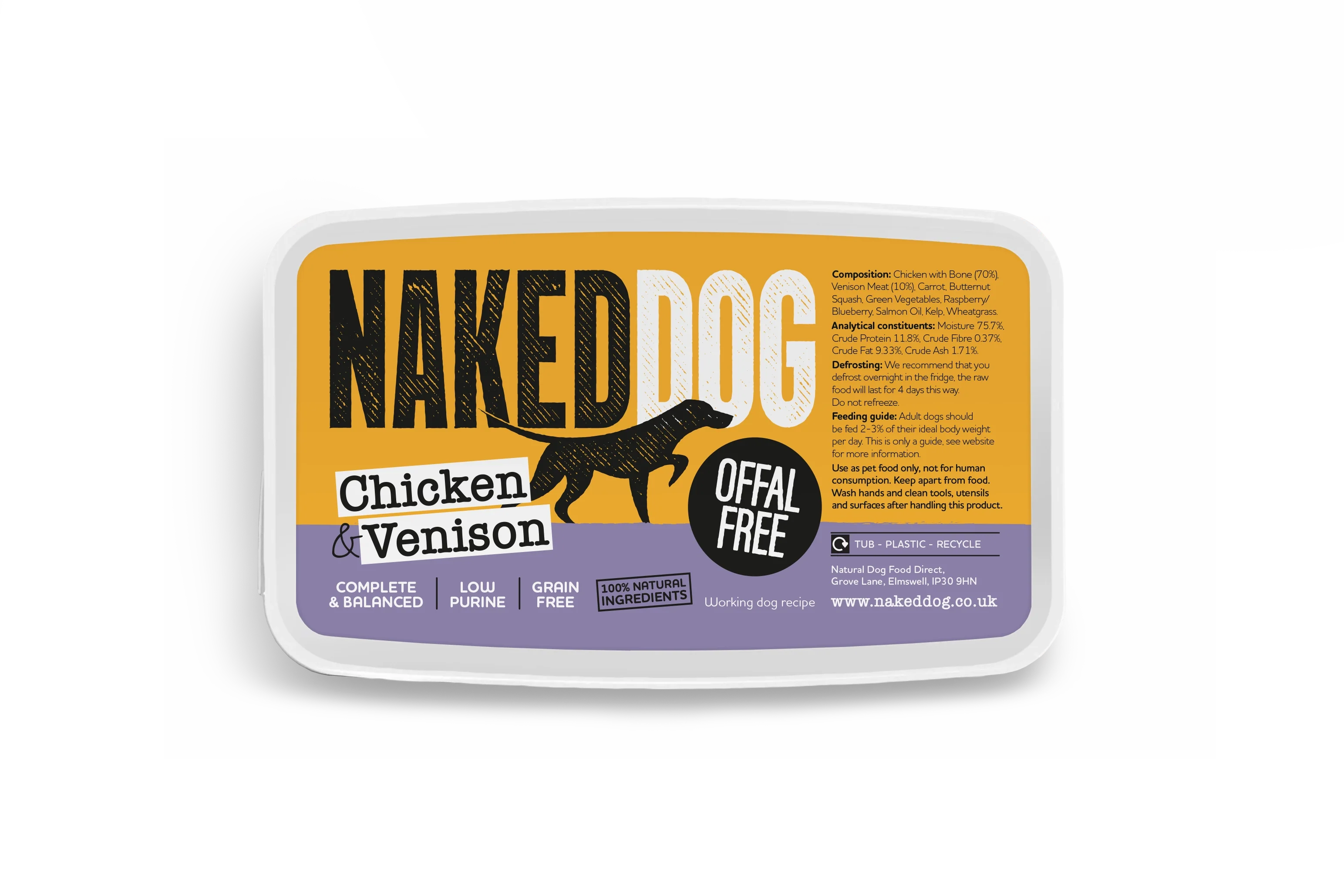 NAKEDDOG Offal Free Chicken & Venison 500g - Image 3