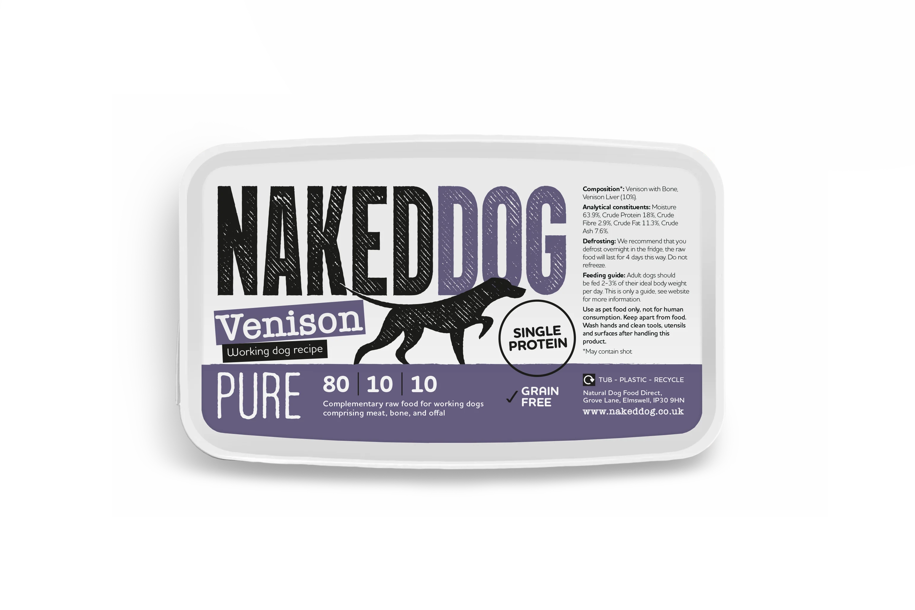 NAKEDDOG PURE 80/10/10 Venison 500g - Image 3