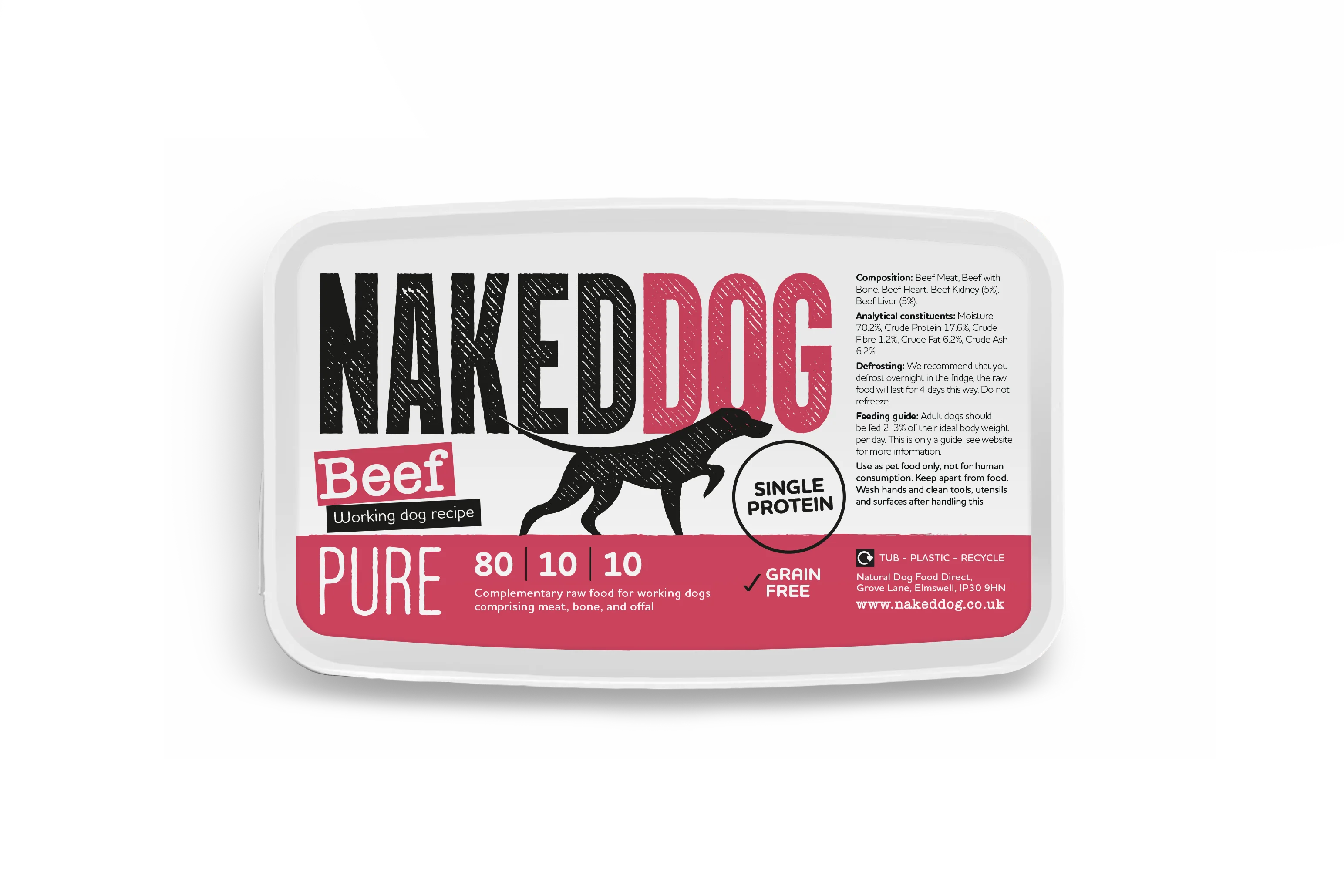 NAKEDDOG PURE 80/10/10 Beef 500g - Image 3