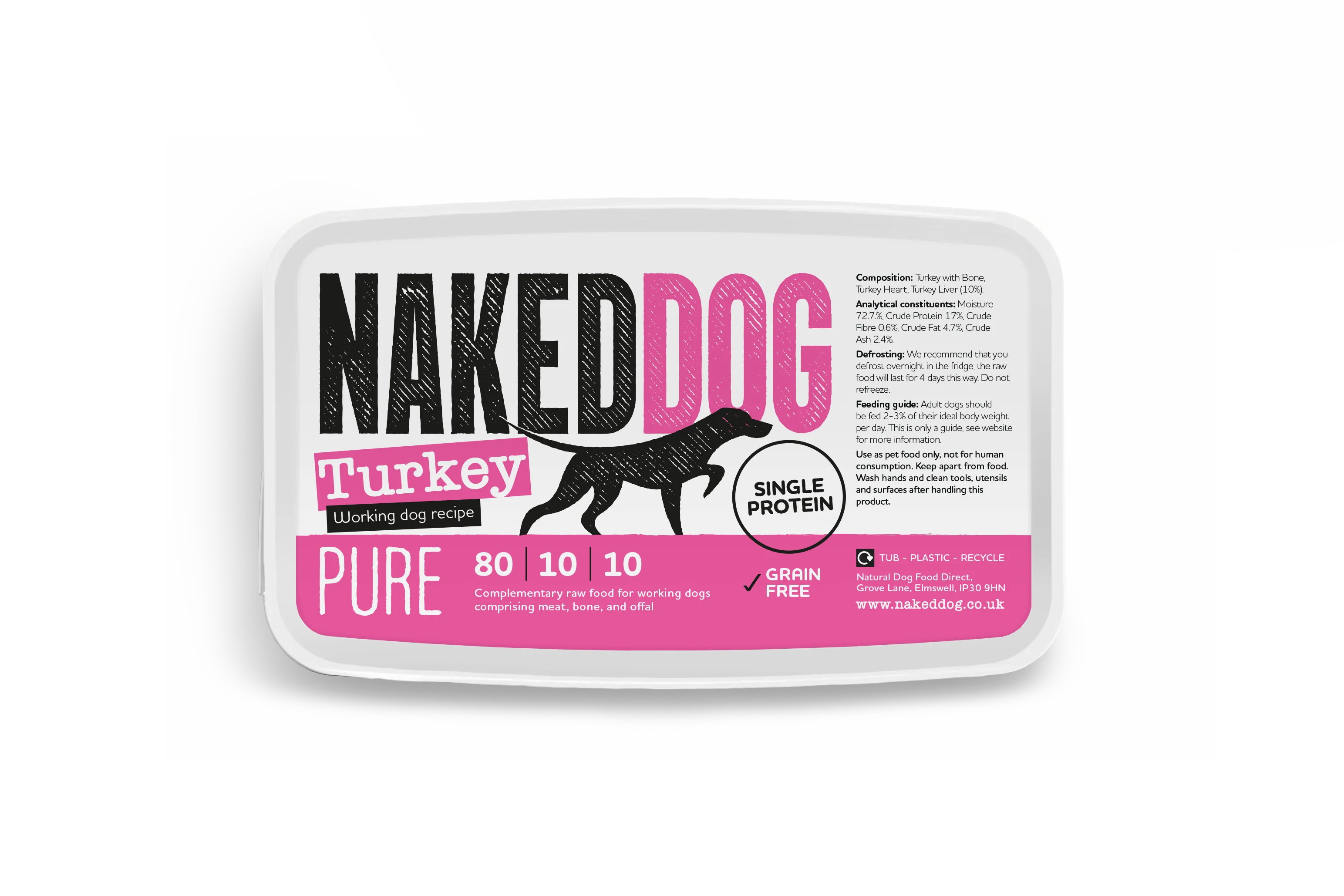 NAKEDDOG PURE 80/10/10 Turkey 500g - Image 3